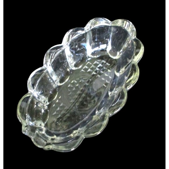 Vintage Clear Glass Spoon Holder Buffet Party Dinner Entertaining Accessory - Picture 5 of 7